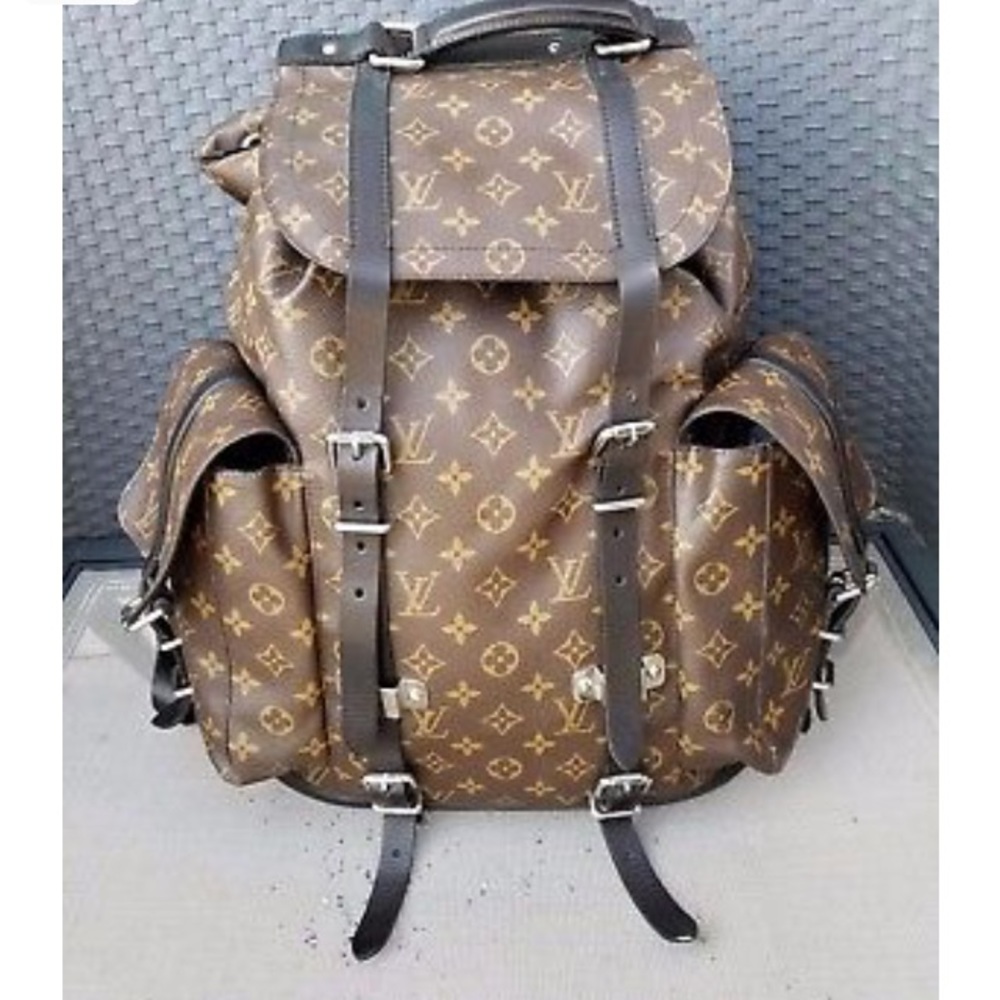 Louis Vuitton Macasser Christopher Leather Backpac